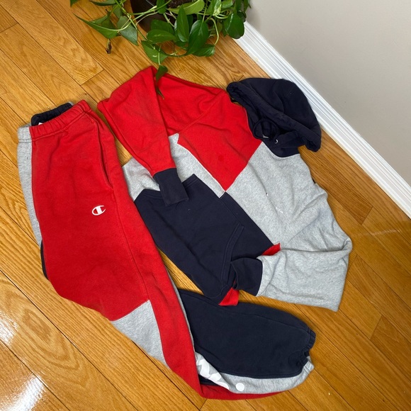 CHAMPION REVERSE WEAVE COLOURBLOCK TRACKSUIT - Picture 2 of 8